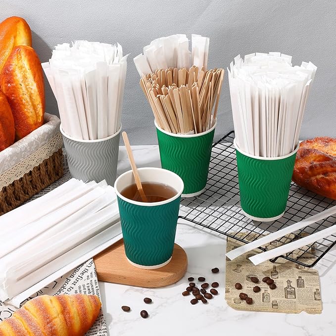 2000 Pcs Individually Wrapped Wooden Coffee Stirrers, Disposable Coffee Stir - Image 6