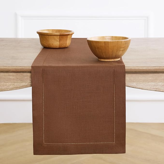 Solino Home Linen Brown Table Runner 120 Inches Long by SolinoHome