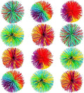 Leinuosen 12 Pieces Monkey Stringy Balls Sensory Stringy Ball Soft Rainbow Pom by Leinuosen