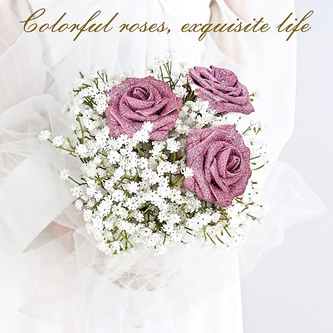BLEUM CADE 16Pcs Artificial Flowers Fake Roses - Image 7