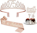 75th Birthday Decorations for Women Including Sash, Crown/Tiara, Candles and by JueslyBirthdayParty