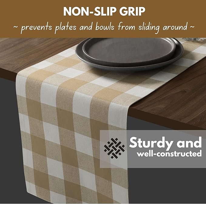 Native Fab Buffalo Check Table Runner 100% Cotton - Image 4