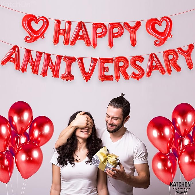 KatchOn 18 Inch Happy Anniversary Balloons Letters - Image 3