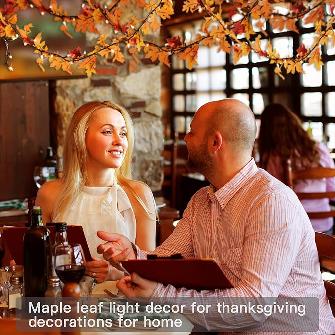 Maple Leaf String Lights Thanksgiving Decorations, Fall Garland Lights String - Image 6