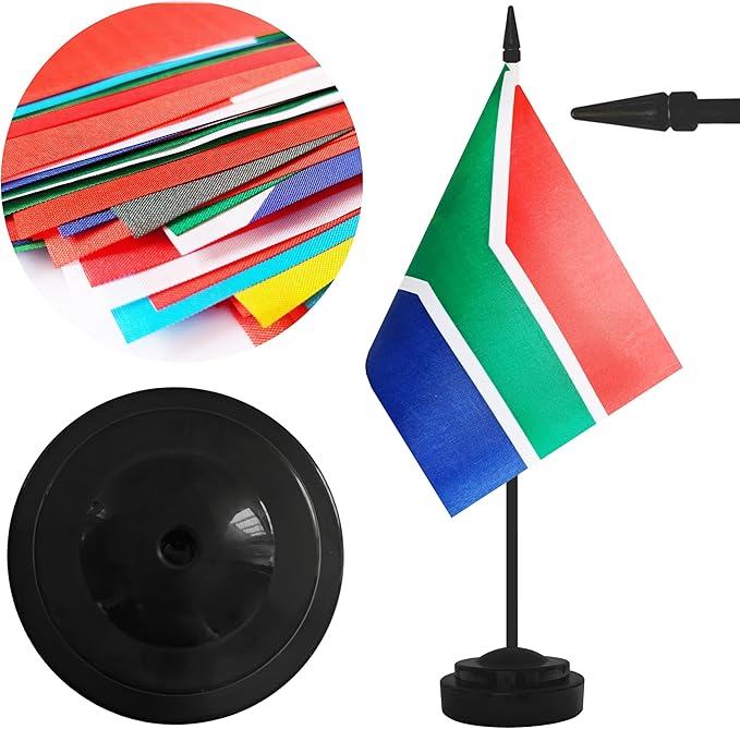 2 Pack South Africa Desk Flag Set, South Africa Desktop Small Miniature Table - Image 3