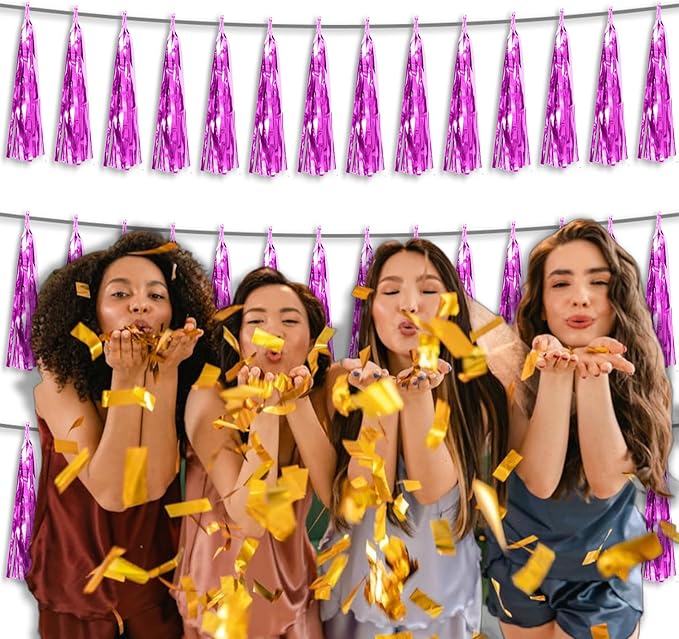 3P Metallic Fringe Banner Garland Foil Tinsel Streamer Backdrop Banners - Image 6