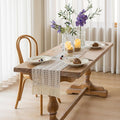 Keketo Boho Table Runner White for Home Décor 12x72 Inches Farmhouse Macrame by KEKETOARRANGE