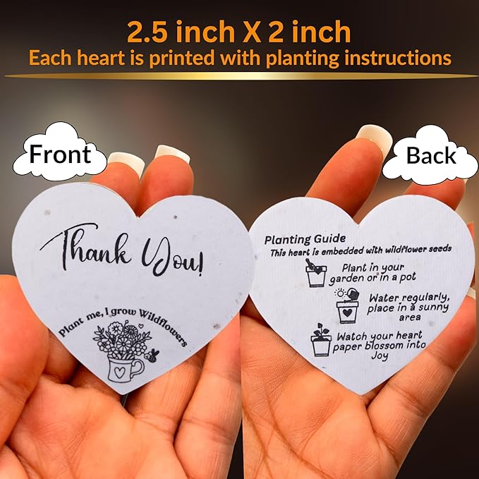 50 Plantable Seed Paper Hearts - Image 3