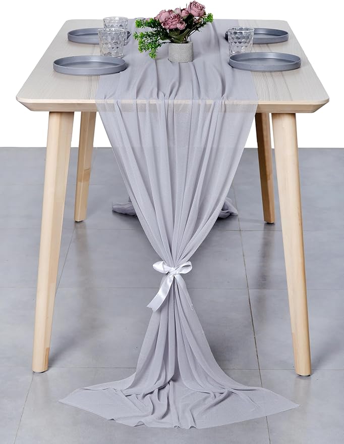 MDS 15 Pack 10ft Chiffon Table Runner 29 x 120 Inches Sheer Wedding Runner - Image 7