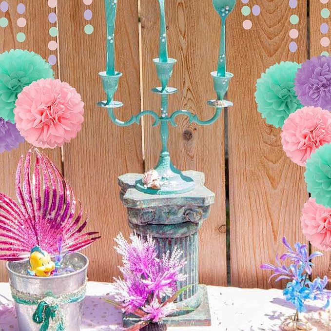 Pink-Purple Mint Mermaid Ocean-Themed Party-Decorations - Image 5