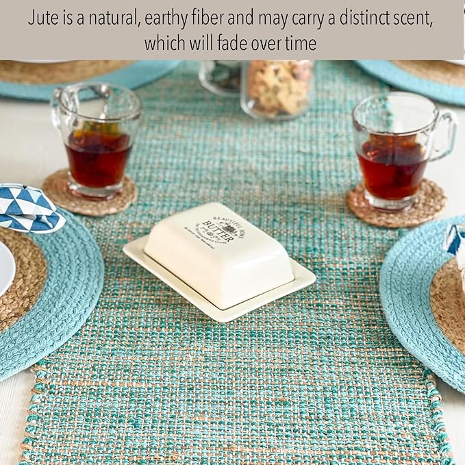 Chardin home Natural Jute Table Runner 13x36 Inch – Vintage Boho Rustic Table - Image 2