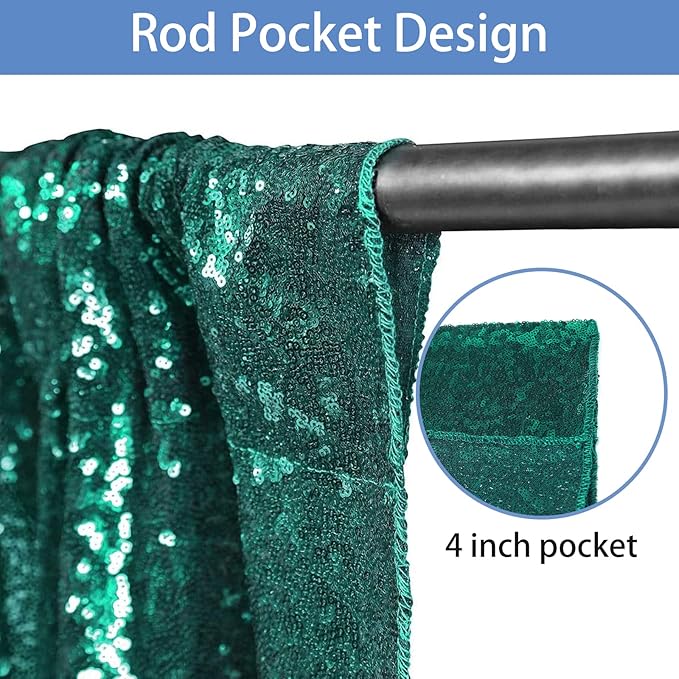 Hahuho Hunter Sequin Backdrop Curtain, Party Decoration（4 Panels, 2FT x 8FT - Image 2