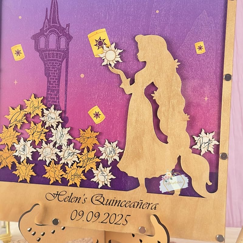 Princess Guest Book Alternative | Quinceañera Sweet XV Wooden Dropbox Frame - Image 4