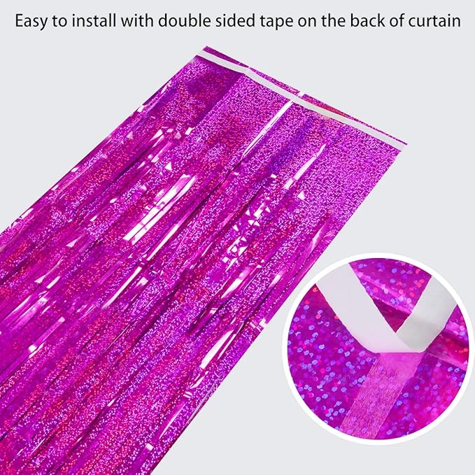 Valentine Backdrop Foil Fringe Curtains Party Decorations - Image 9