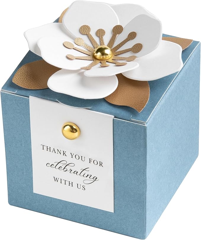 FEIYI 20 PCS Candy Boxes, 3 In 1 Dusty Blue Favor Boxes by FEIYI