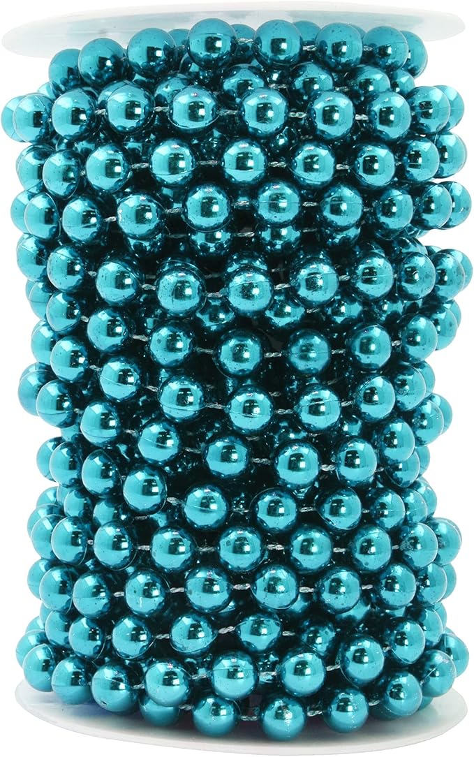 Mandala Crafts 10mm Faux Teal Pearl Beads Roll by MandalaCrafts