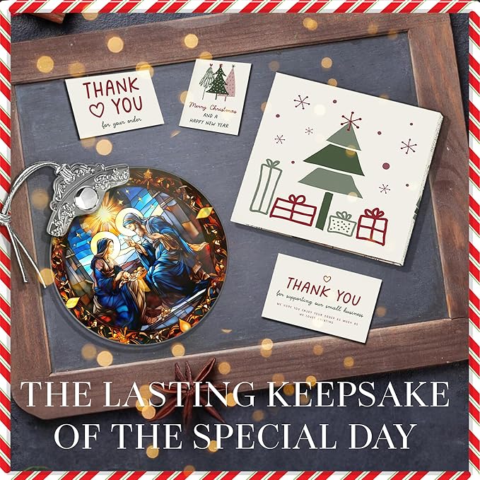 Nativity Ornament, Christian Holiday Decor, Religious Keepsake, Jesus Gift Idea - Image 3