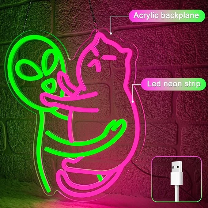 Alien Cat Neon Sign, Neon Signs - Image 2