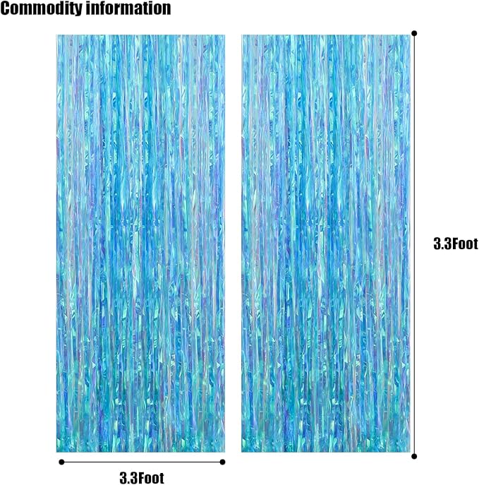 CANREVEL 2 Pack 3.2x6.5 Feet Iridescent Foil Fringe Backdrop Curtains - Image 4