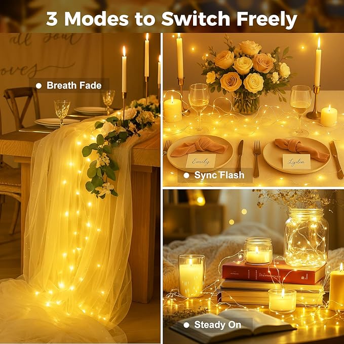 24 Pack Fairy Lights with Timer Battery Operated, 3 Modes 7ft Mini Waterproof - Image 3