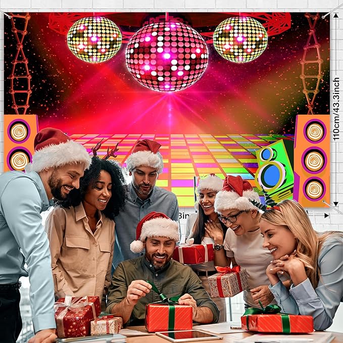 20X10ft Dance Party Backdrop Retro 70s 80s 90s Theme Glitter Stage Dance Ball - Image 5