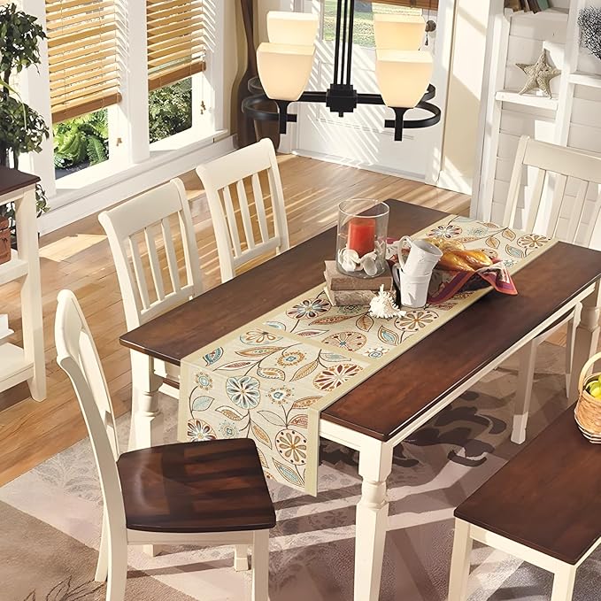 Snycler Table Runner Boho Table Runners Vintage Elegant Farmhouse Table Center - Image 2