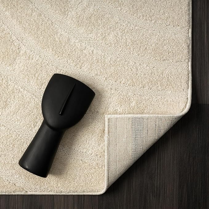 LUXE WEAVERS Modern Geometric Wave Cream 6x9 Area Rug - Image 8