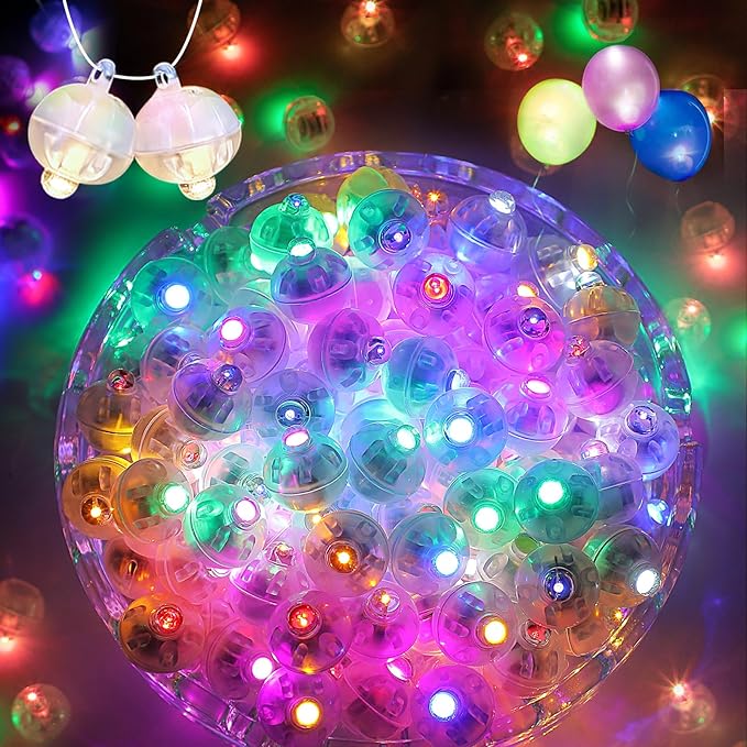 100Pcs Balloon Lights with Lanyard, Long Standby Time Mini Balloon Lights by ZGWJ