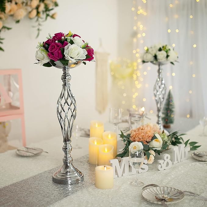 LoveCat Wedding Centerpieces for Reception Tables, Twist Candleholder Stands - Image 4
