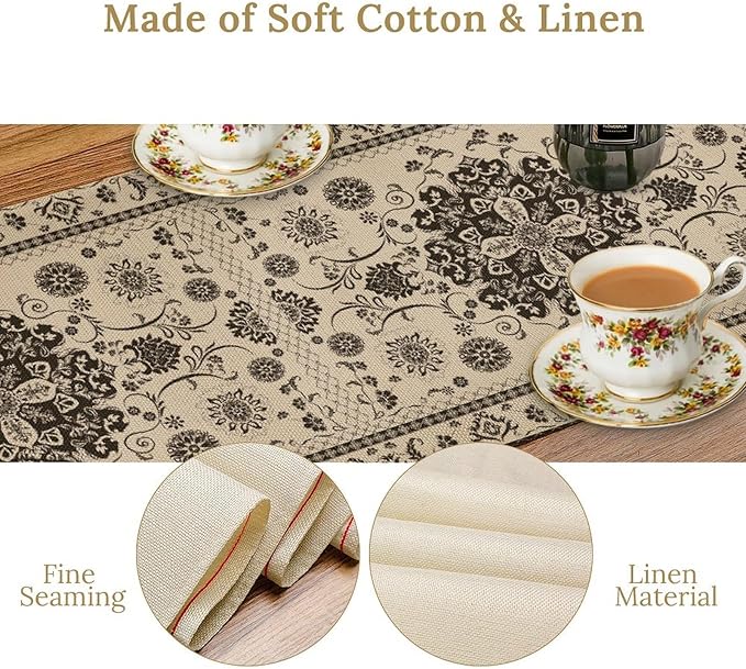 Boho Vintage Elegant Table Runner Farmhouse - Image 8