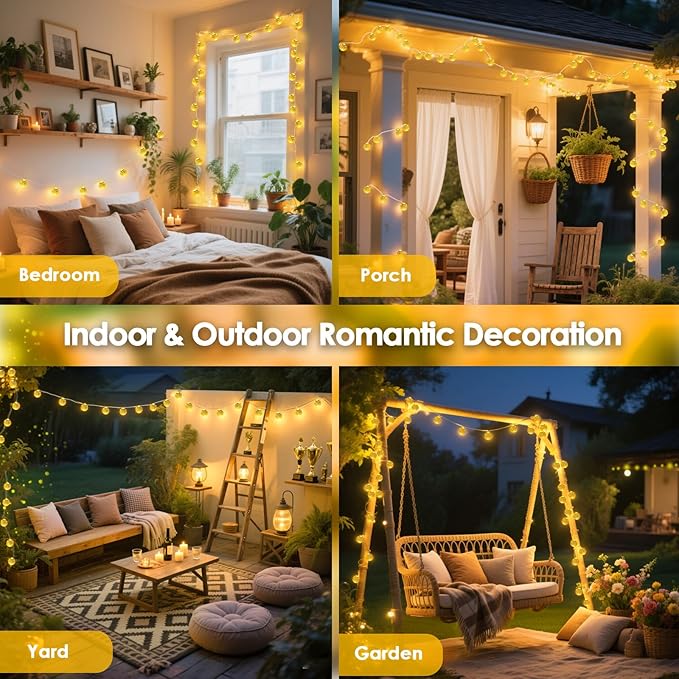 LORRYTE Moroccan String Lights Outdoor Battery Operated, 60 LED 36 FT Globe - Image 6