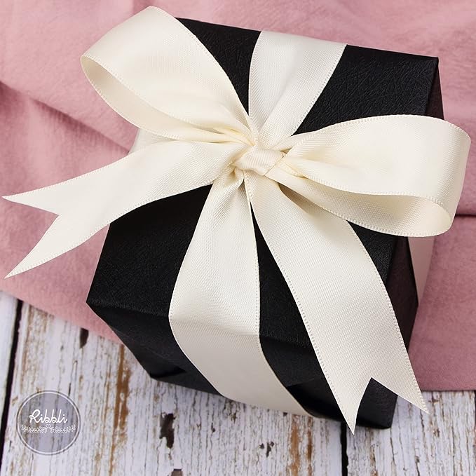 Ribbli Ivory Double Faced Satin Ribbon, 1” x Continuous 25 Yards, Use - Image 2