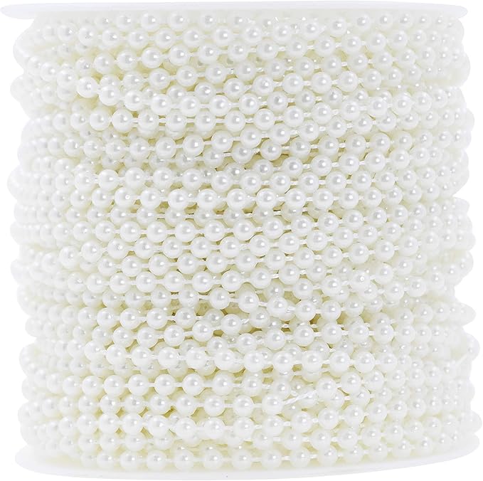 Mandala Crafts 4mm Faux White Pearl Beads Roll by MandalaCrafts