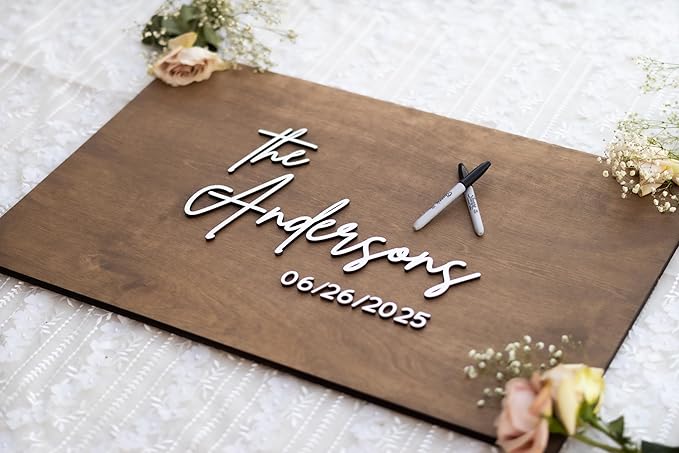 Personalized Last Name Guest Book, Unique Guest Book Sign, Custom Alternative - Image 7