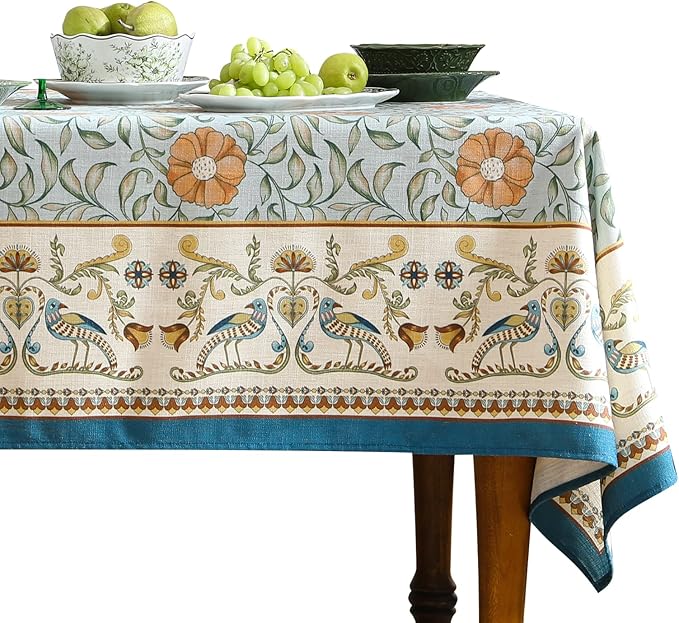 patdrea Designer French Linen Blue Tablecloth by Welcometopatdrea