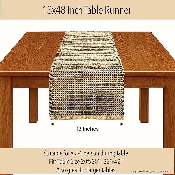 Chardin home Natural Jute Table Runner 13x48 Inch – Vintage Boho Rustic Table - Image 4