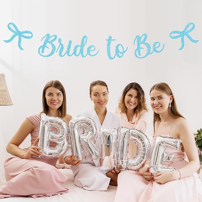 Bride to Be Banner, Light Blue Bride to Be - Image 7
