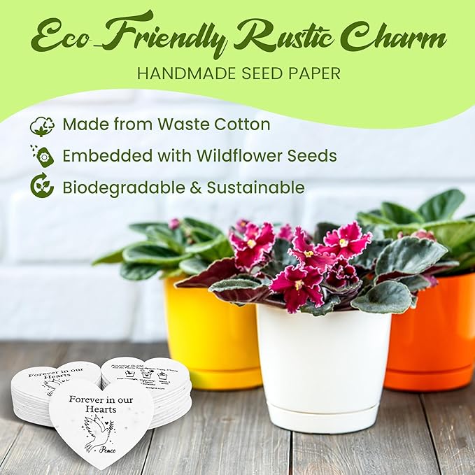 50 Plantable Seed Paper Funeral Favors - Image 3