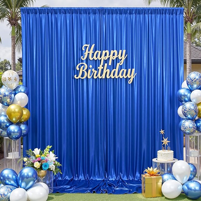 10x10 ft Royal Blue Sequin Backdrop Curtain Panels - Image 7