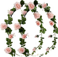 FiveSeasonStuff Dreamy Pink Artificial Silk Roses Flower Garland, Bendable by FiveSeasonStuff