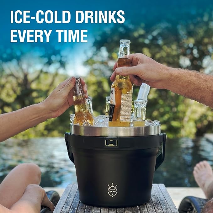 Insulated Ice Bucket with Lid & Scoop-XL Double-Walled, bar Essentials - Image 5