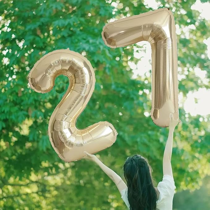 40 Inch Numbers 7 Light Gold Large Balloon Digital 7 - Image 3