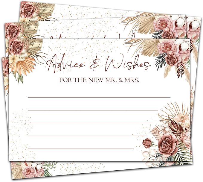 Advice And Wishes Cards, Boho Theme Advice Cards by Unknown