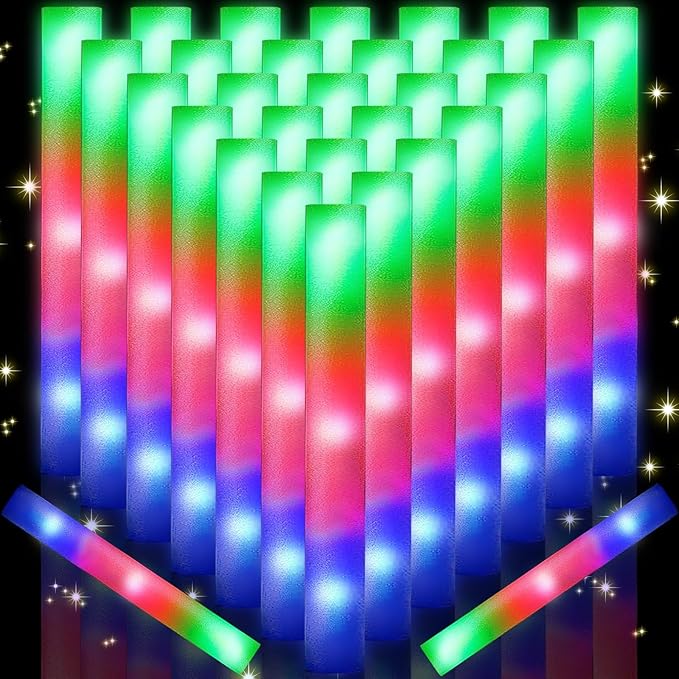 124 PCS Glow Sticks, Foam Glow Sticks, Foam Light up Sticks by OLUPPGlowinTheDarkPartySupplies