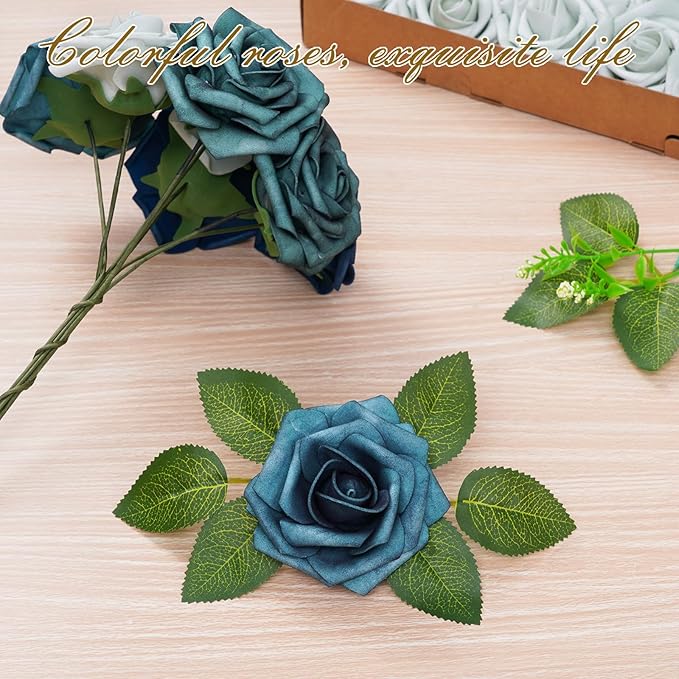 BLEUM CADE 36Pcs Artificial Flowers Fake Roses - Image 2
