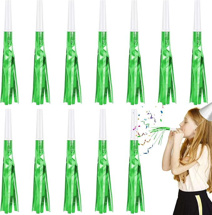 12 Pcs Glitter Noise Makers Metallic Fringed Party Blower by Twavang