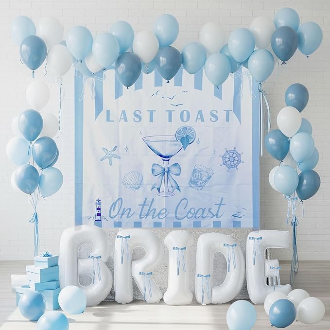 Last Toast on the Coast Bachelorette Decorations Blue bridal shower Balloon - Image 5