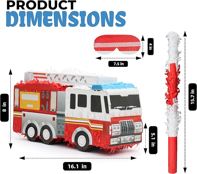 Small Fire Truck Pinatas Bundle - Image 2