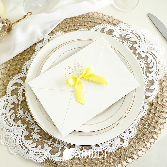 AIMUDI Yellow Bows 2.5" Satin Bows - Image 9