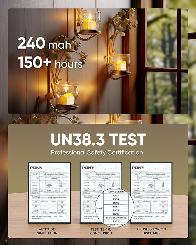 Homemory 12Pcs Timer Tea Lights, Flameless Flickering Auto Tea Lights Battery - Image 3
